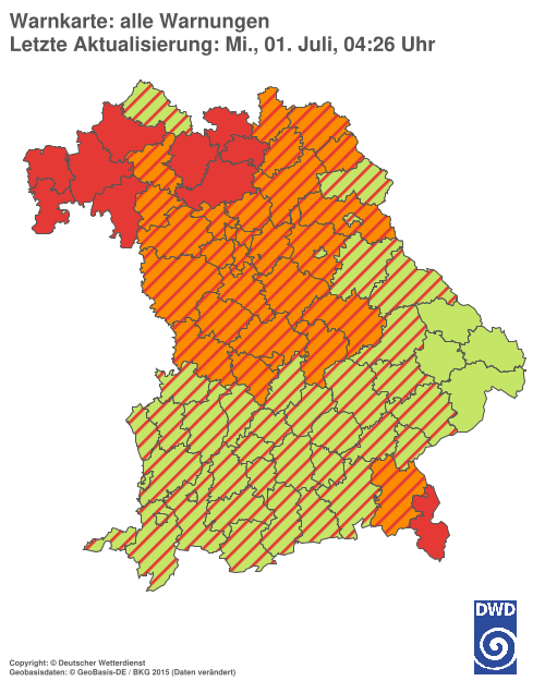 Aktuelle Wetterwarnungen für  Hannover