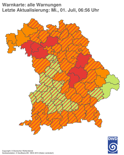 Aktuelle Wetterwarnungen für  Hannover