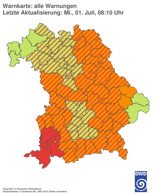 Aktuelle Wetterwarnungen für  Hannover