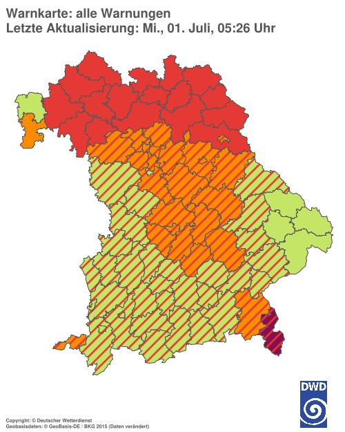 Aktuelle Wetterwarnungen für  Hannover