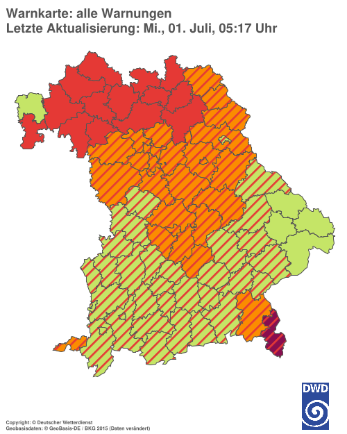Aktuelle Wetterwarnungen für  Hannover
