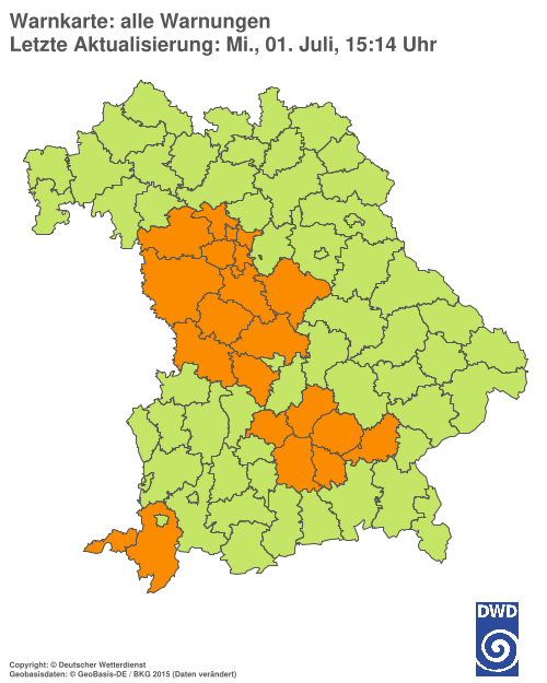 Aktuelle Wetterwarnungen für  Hannover