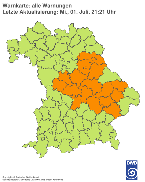 Aktuelle Wetterwarnungen für  Hannover