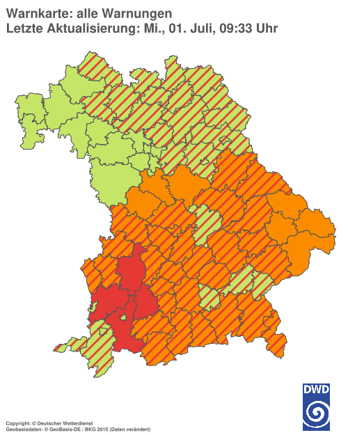 Aktuelle Wetterwarnungen für  Hannover