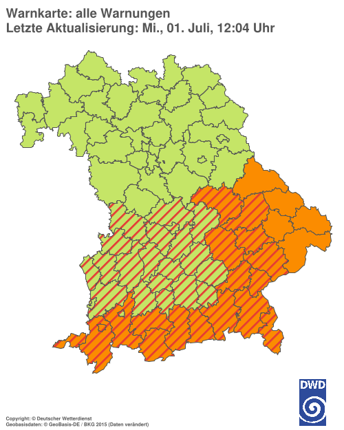 Aktuelle Wetterwarnungen für  Hannover