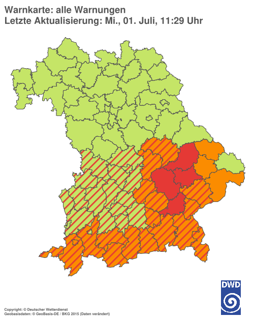 Aktuelle Wetterwarnungen für  Hannover