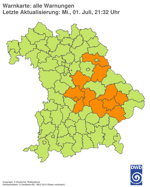 Aktuelle Wetterwarnungen für  Hannover