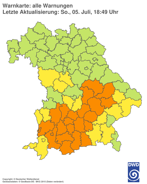 Aktuelle Wetterwarnungen für  Hannover