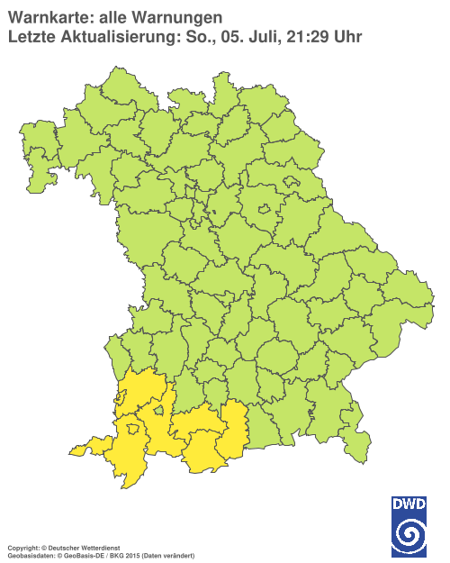 Aktuelle Wetterwarnungen für  Hannover