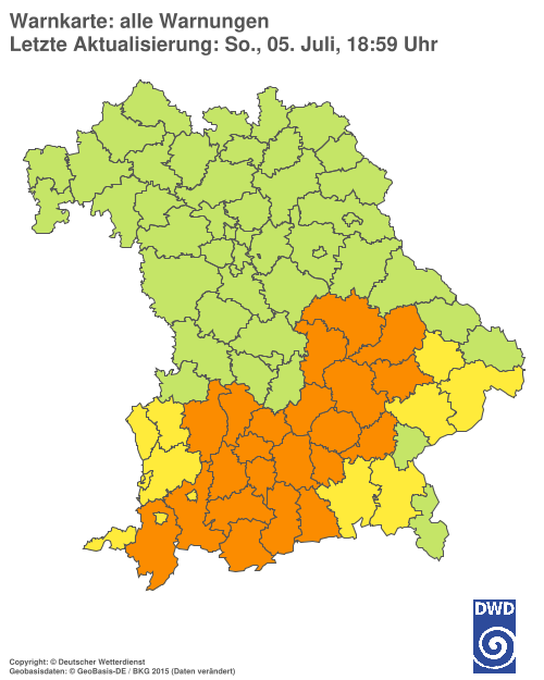 Aktuelle Wetterwarnungen für  Hannover