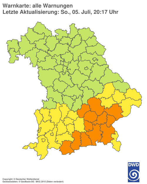 Aktuelle Wetterwarnungen für  Hannover