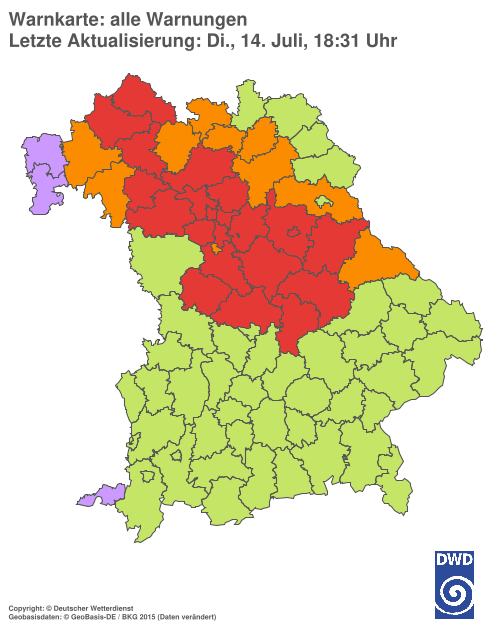 Aktuelle Wetterwarnungen für  Hannover