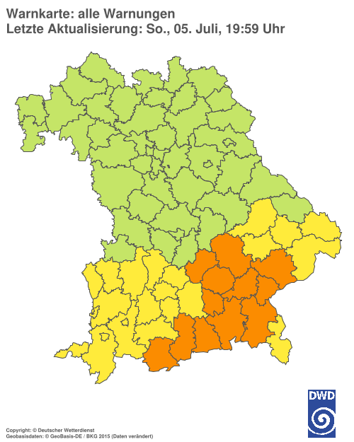Aktuelle Wetterwarnungen für  Hannover