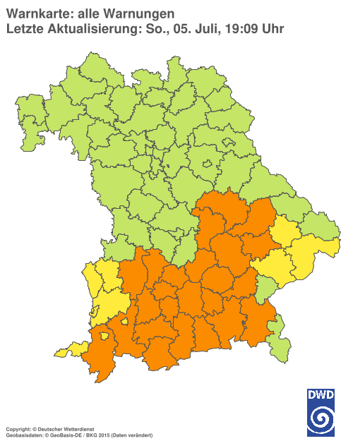 Aktuelle Wetterwarnungen für  Hannover