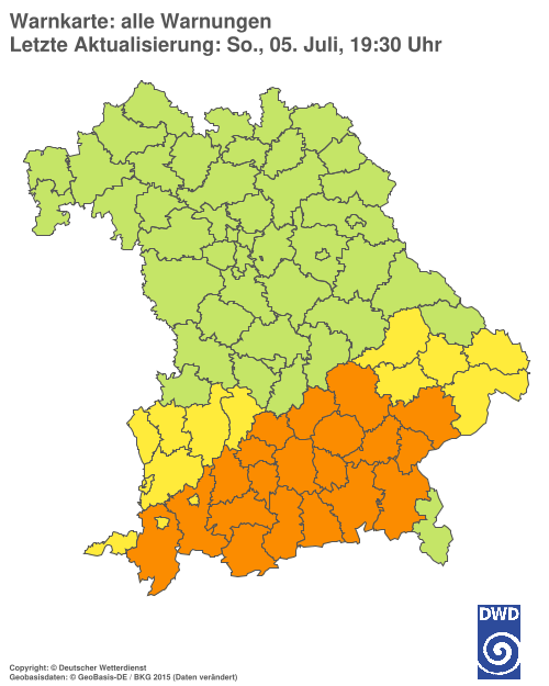 Aktuelle Wetterwarnungen für  Hannover