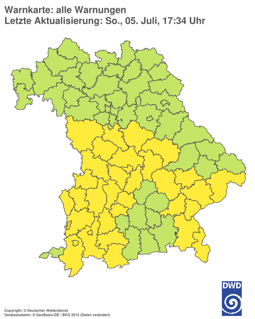 Aktuelle Wetterwarnungen für  Hannover