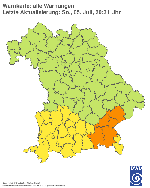 Aktuelle Wetterwarnungen für  Hannover