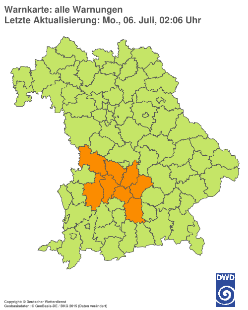 Aktuelle Wetterwarnungen für  Hannover