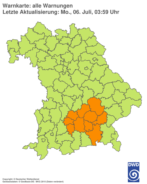 Aktuelle Wetterwarnungen für  Hannover