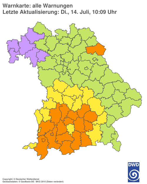 Aktuelle Wetterwarnungen für  Hannover