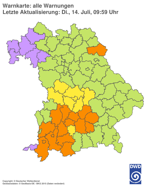 Aktuelle Wetterwarnungen für  Hannover