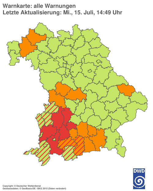Aktuelle Wetterwarnungen für  Hannover