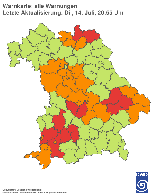 Aktuelle Wetterwarnungen für  Hannover