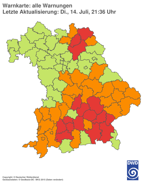 Aktuelle Wetterwarnungen für  Hannover