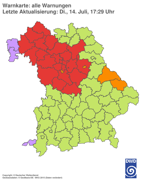 Aktuelle Wetterwarnungen für  Hannover