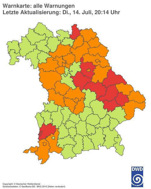 Aktuelle Wetterwarnungen für  Hannover