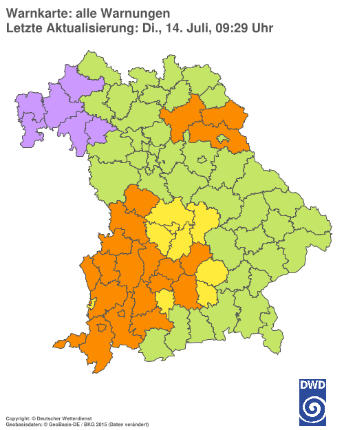 Aktuelle Wetterwarnungen für  Hannover