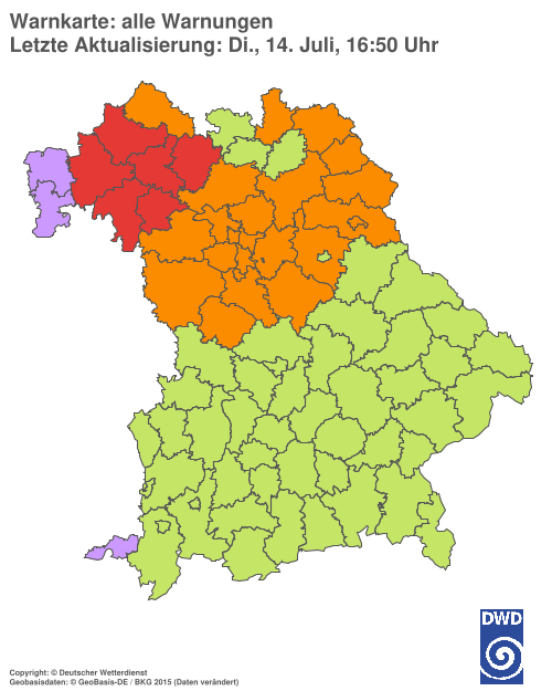Aktuelle Wetterwarnungen für  Hannover