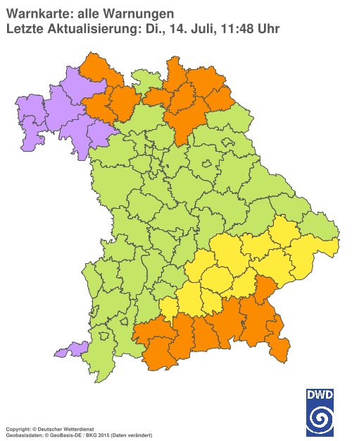 Aktuelle Wetterwarnungen für  Hannover