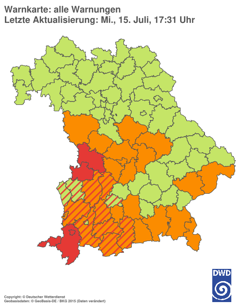 Aktuelle Wetterwarnungen für  Hannover