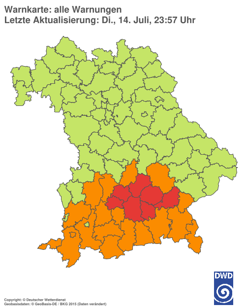 Aktuelle Wetterwarnungen für  Hannover