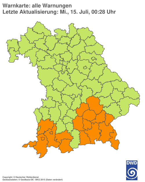 Aktuelle Wetterwarnungen für  Hannover