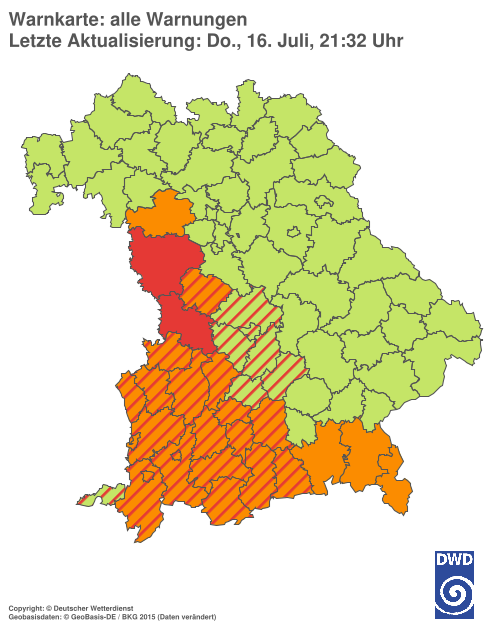 Aktuelle Wetterwarnungen für  Hannover