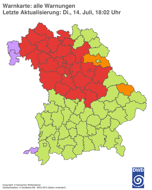 Aktuelle Wetterwarnungen für  Hannover