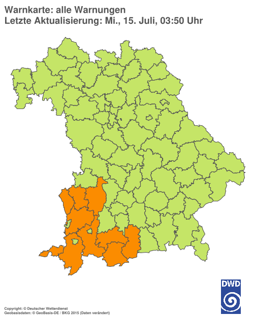 Aktuelle Wetterwarnungen für  Hannover