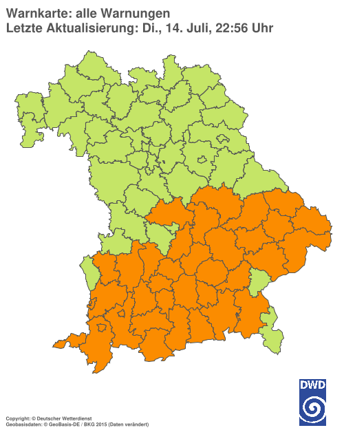 Aktuelle Wetterwarnungen für  Hannover