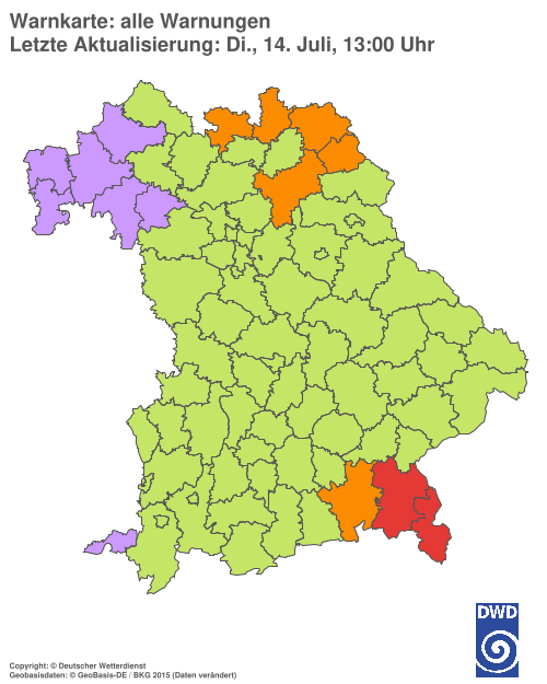 Aktuelle Wetterwarnungen für  Hannover