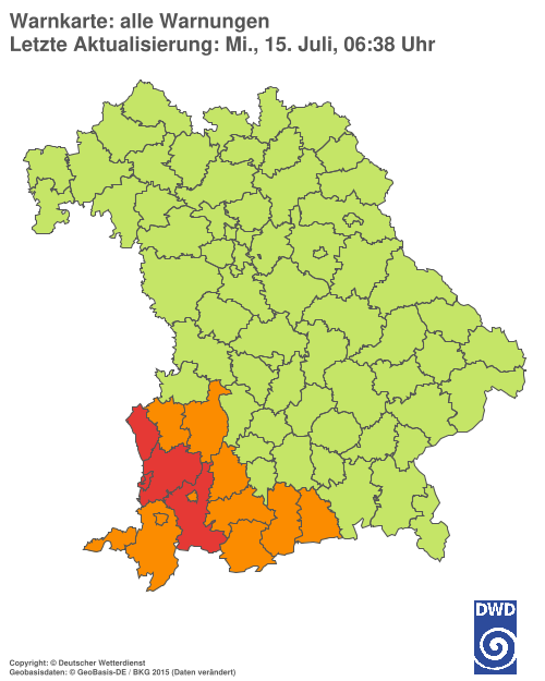 Aktuelle Wetterwarnungen für  Hannover