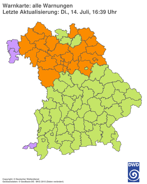 Aktuelle Wetterwarnungen für  Hannover