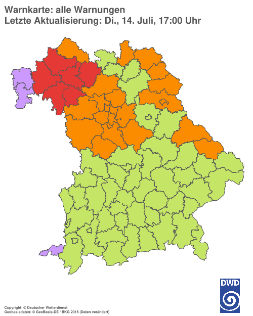 Aktuelle Wetterwarnungen für  Hannover