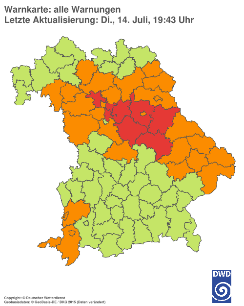 Aktuelle Wetterwarnungen für  Hannover
