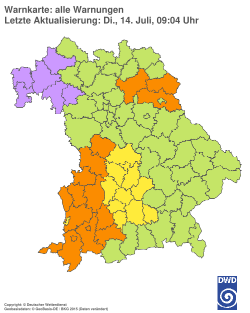Aktuelle Wetterwarnungen für  Hannover