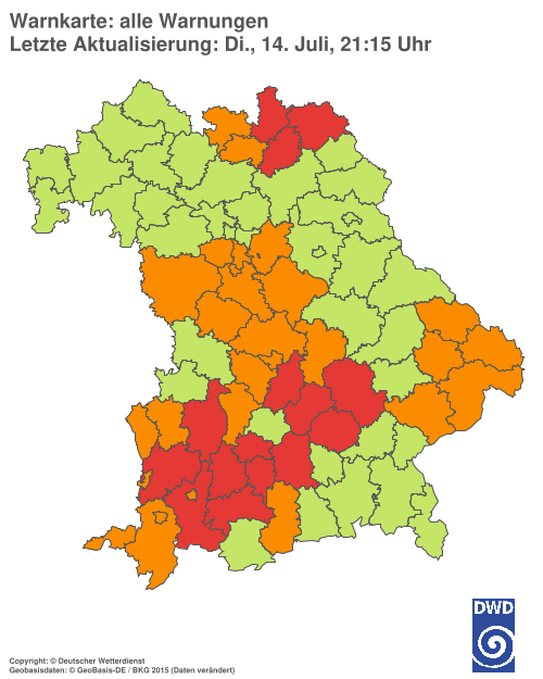 Aktuelle Wetterwarnungen für  Hannover