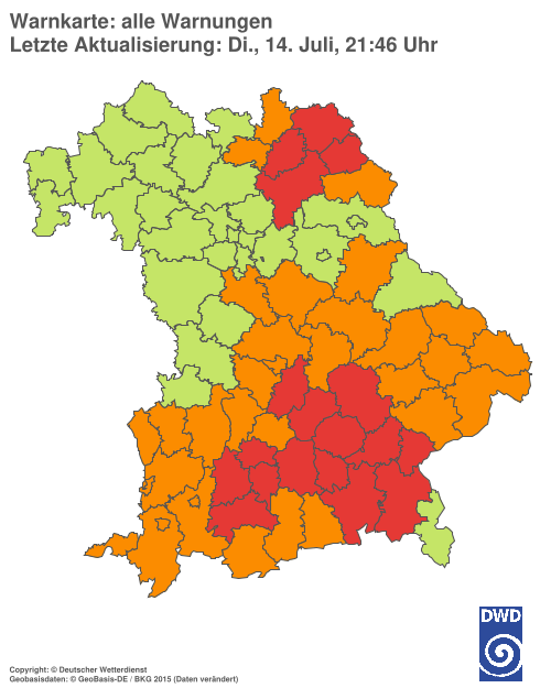 Aktuelle Wetterwarnungen für  Hannover