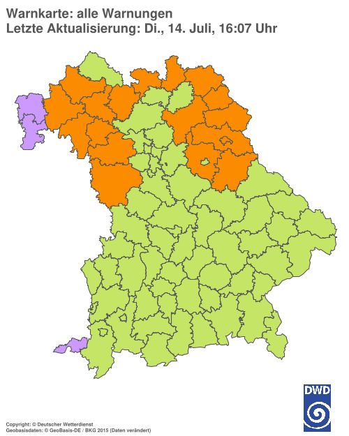 Aktuelle Wetterwarnungen für  Hannover