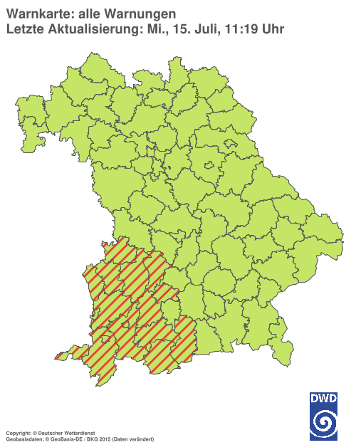 Aktuelle Wetterwarnungen für  Hannover